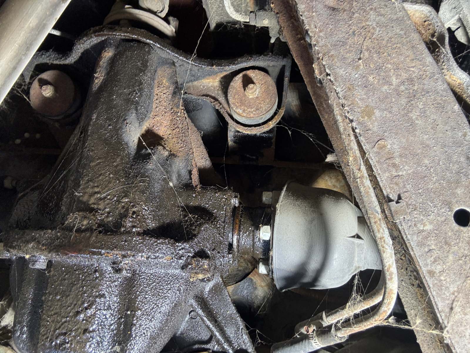 1974 Triumph TR6 differential area.