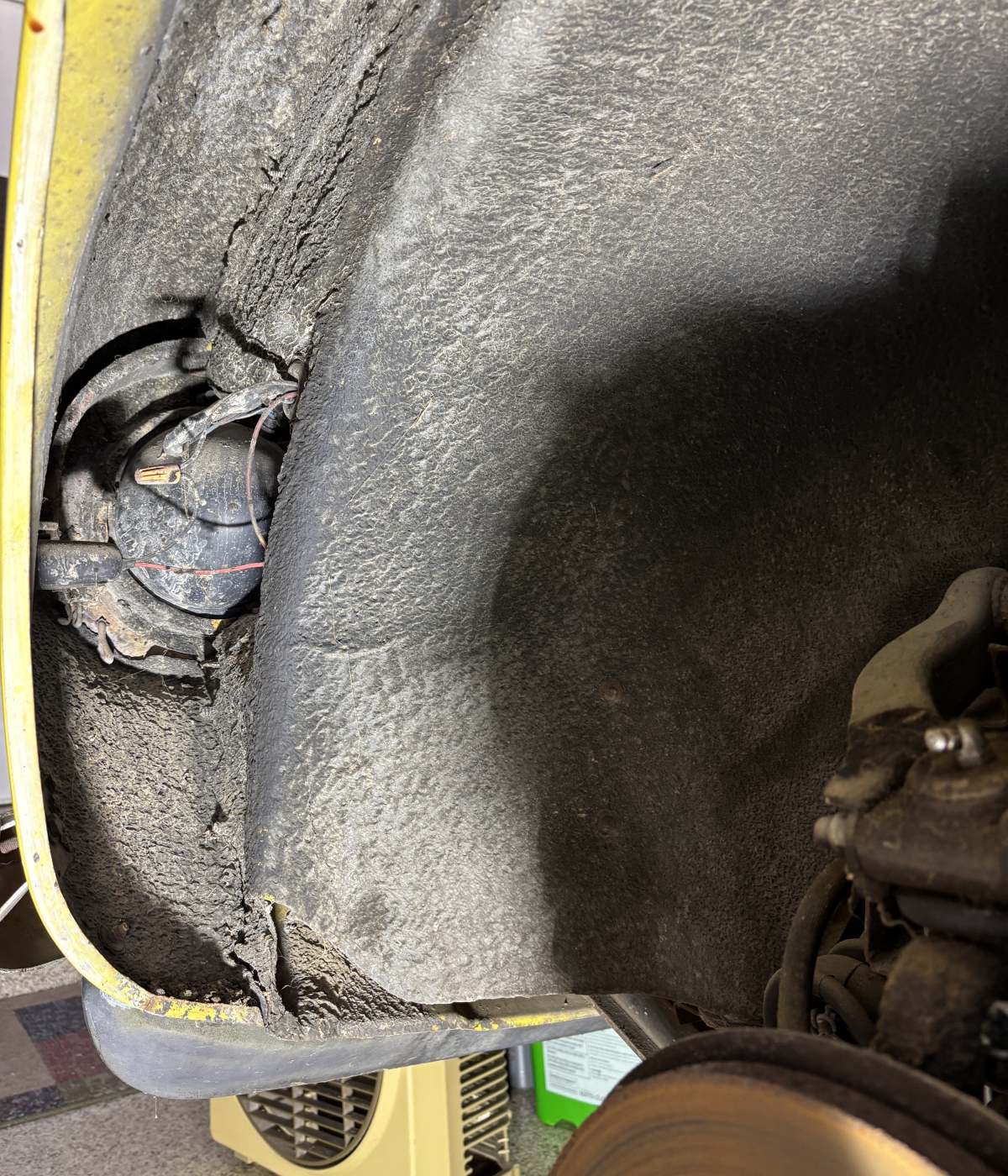 1974 Triumph TR6 frame front left area.