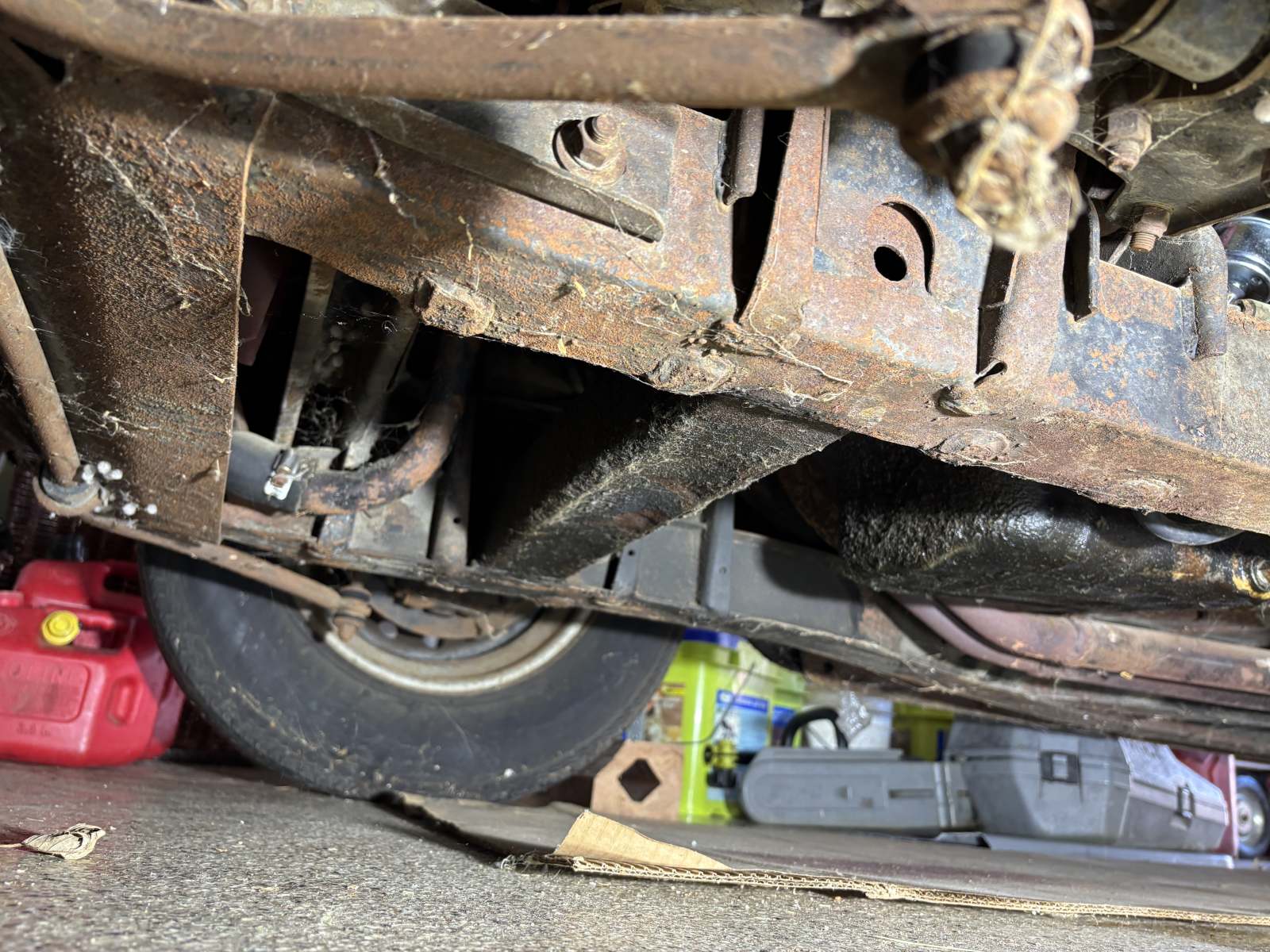 1974 Triumph TR6 frame front left area.