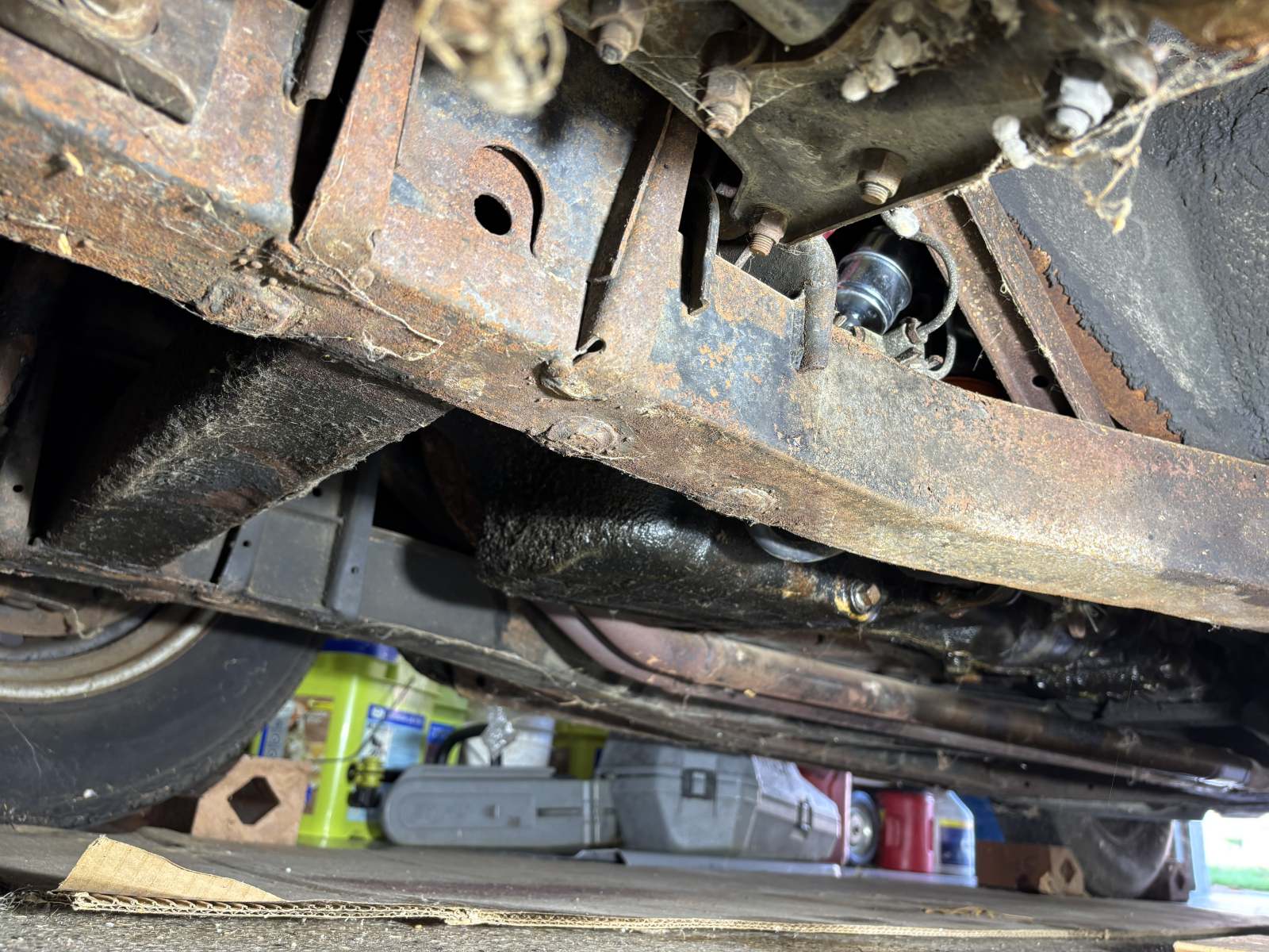 1974 Triumph TR6 frame front left area.