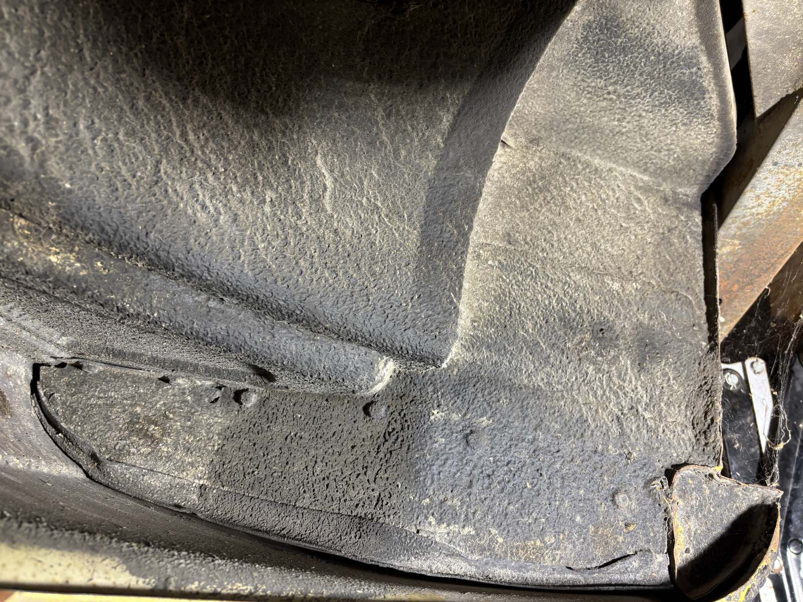 1974 Triumph TR6 frame front right area.
