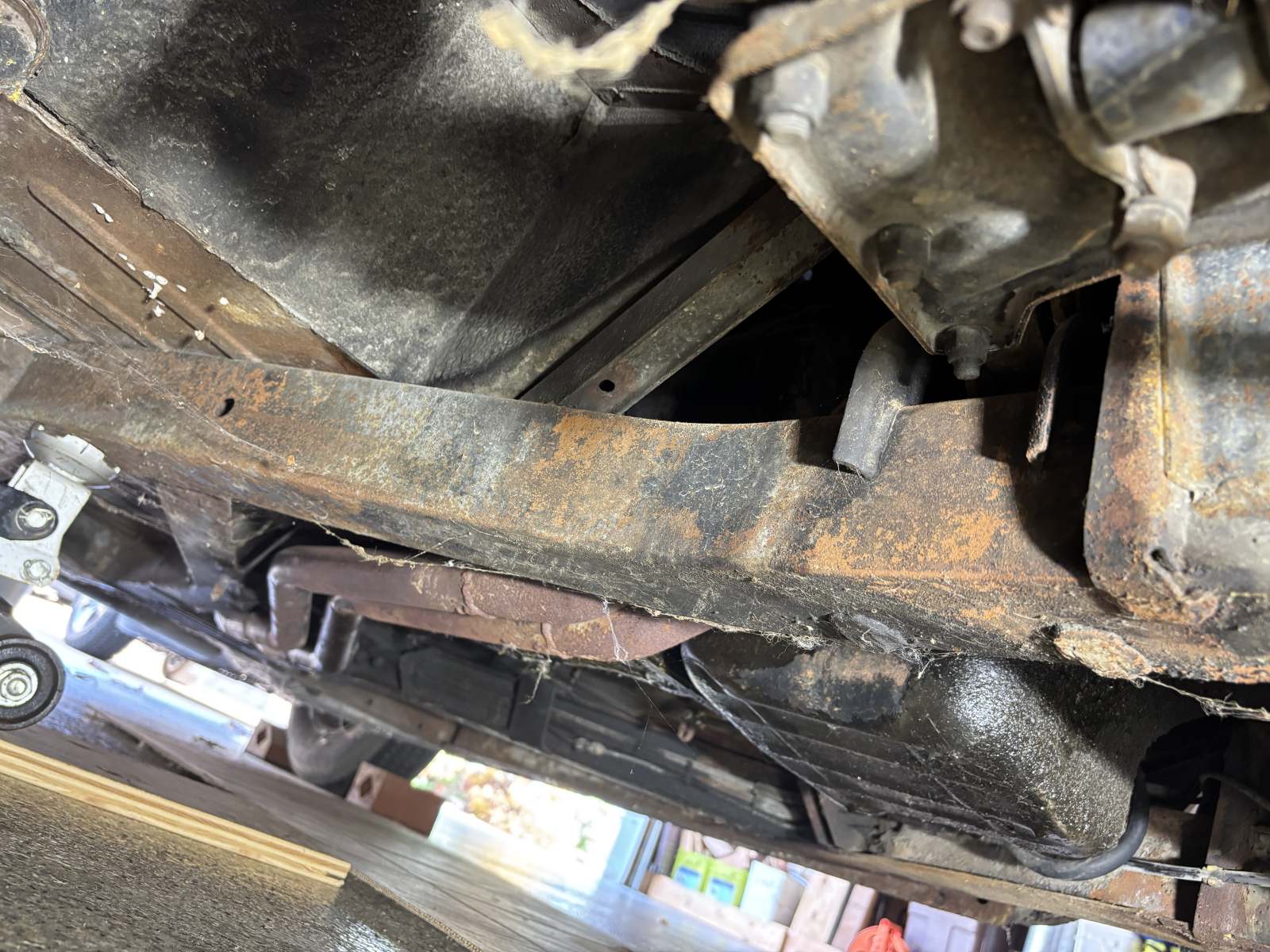 1974 Triumph TR6 frame front right area.