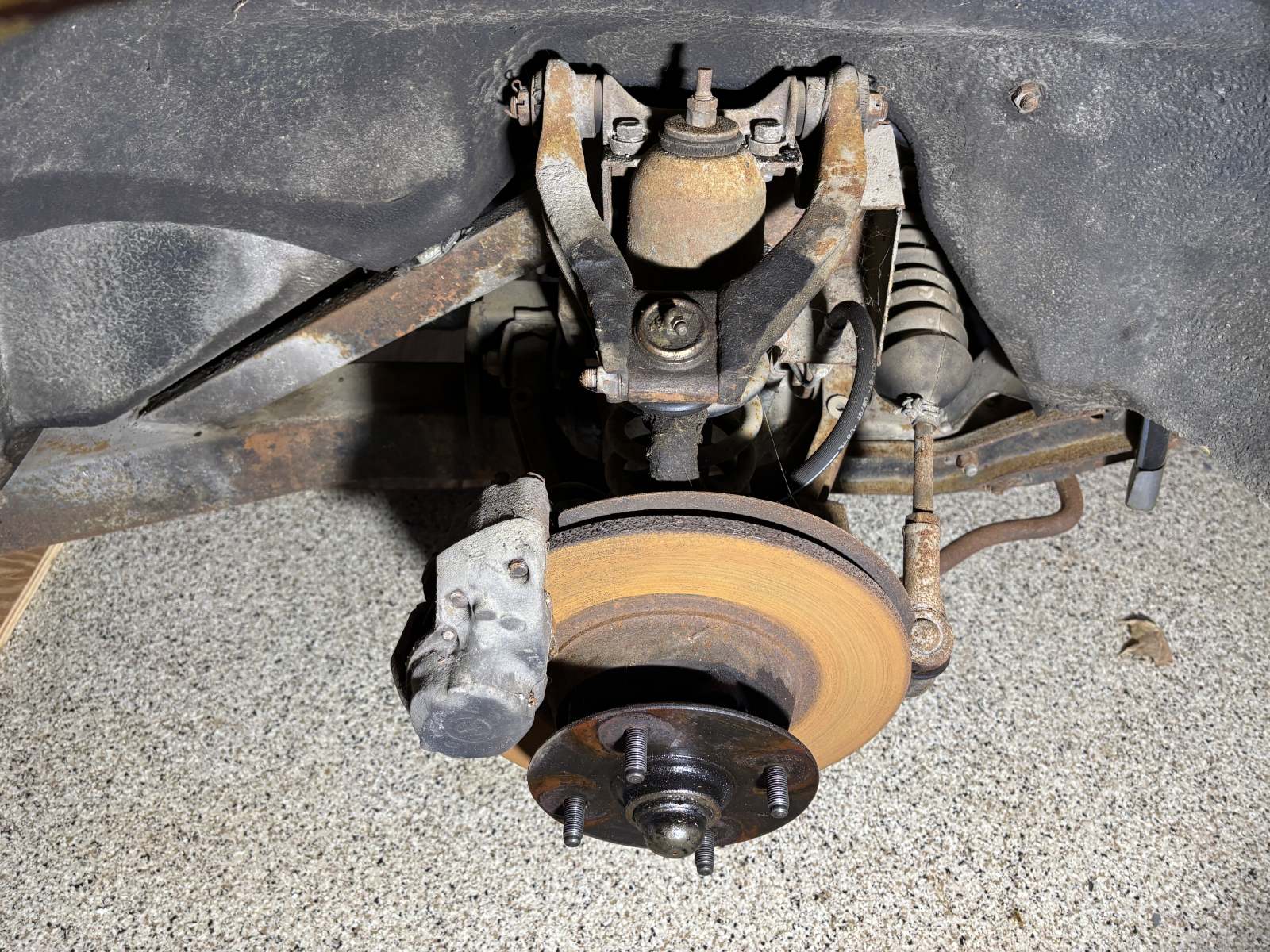 1974 Triumph TR6 frame front right area.