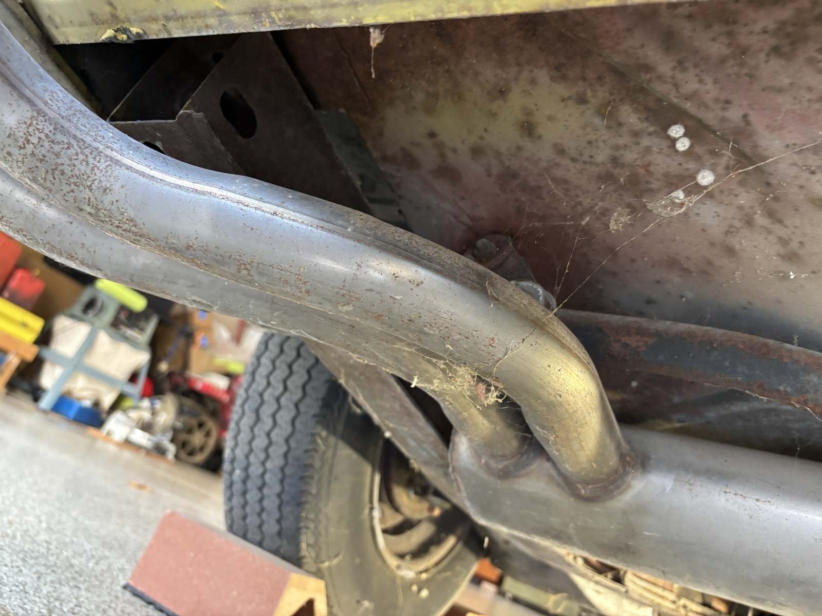 1974 Triumph TR6 under trunk area.