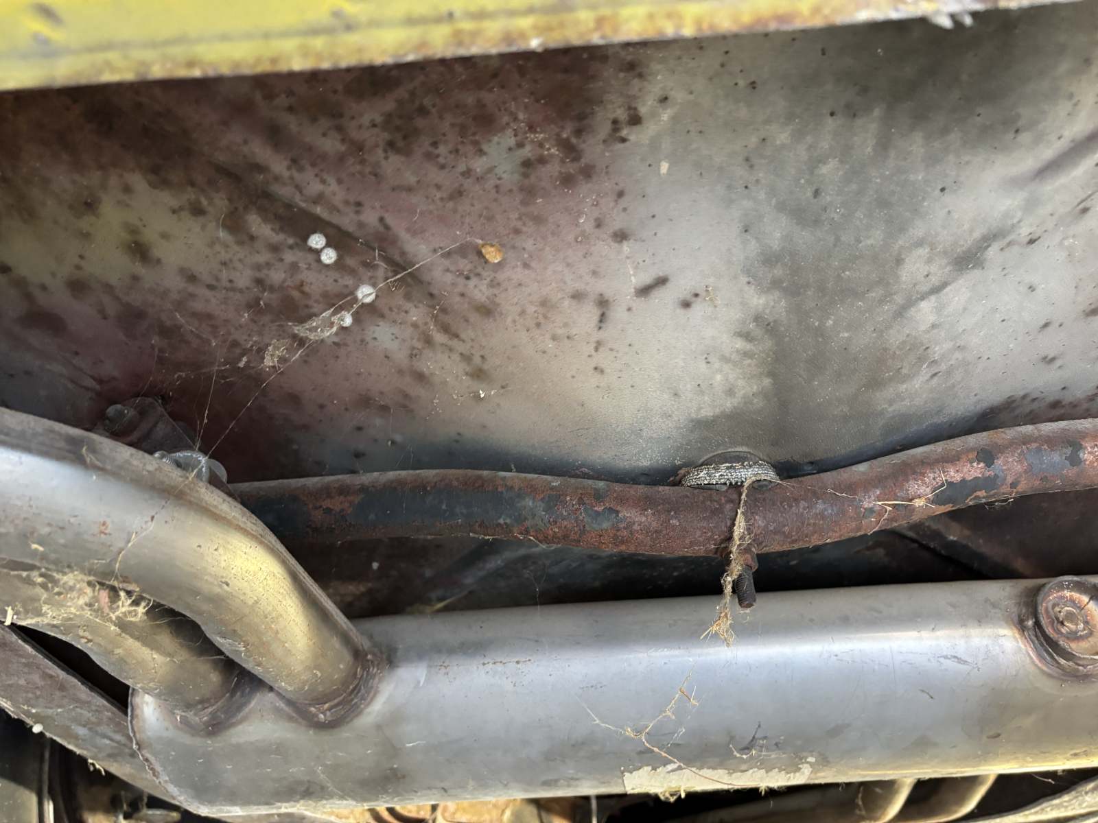 1974 Triumph TR6 under trunk area.