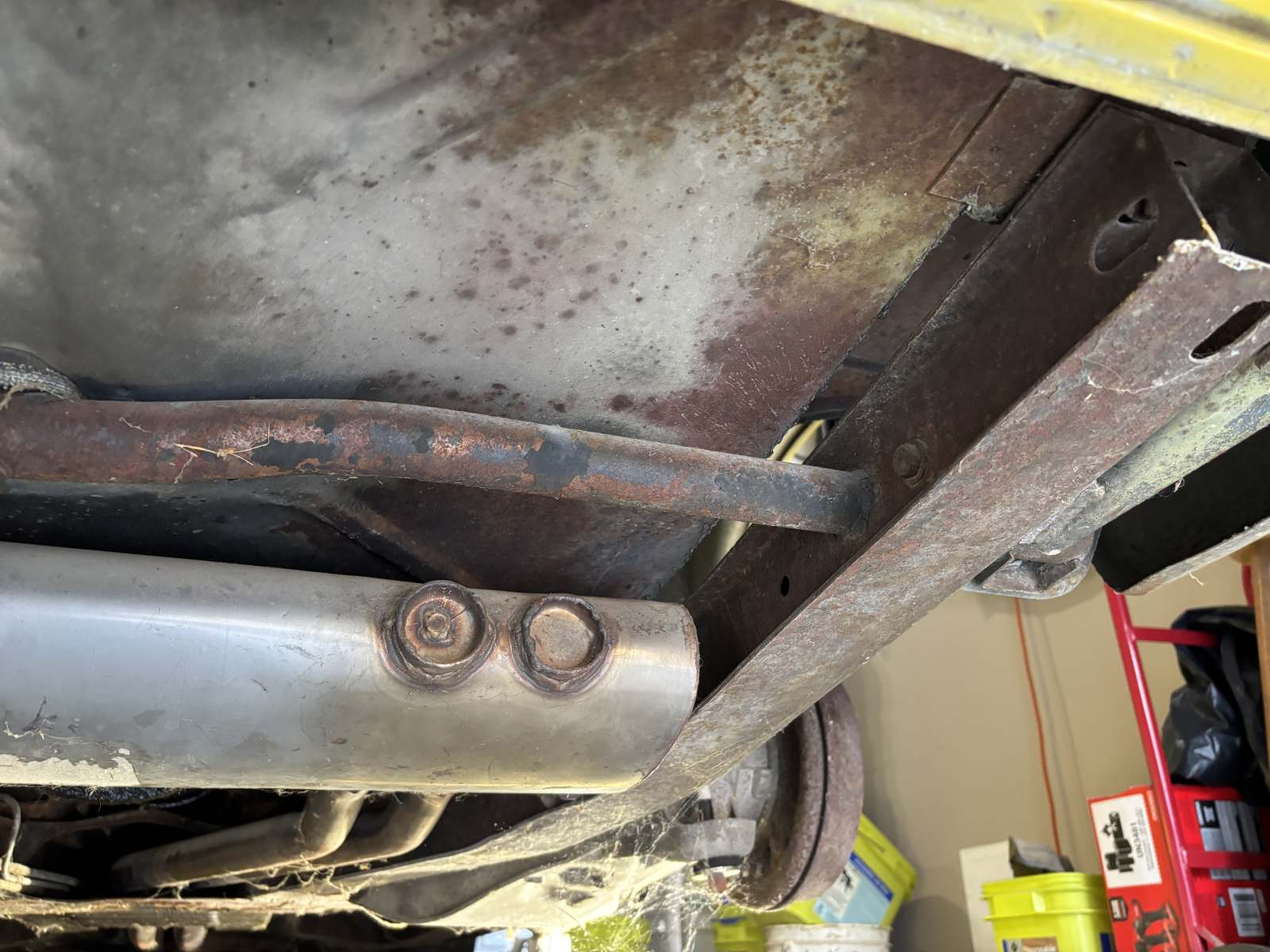 1974 Triumph TR6 under trunk area.