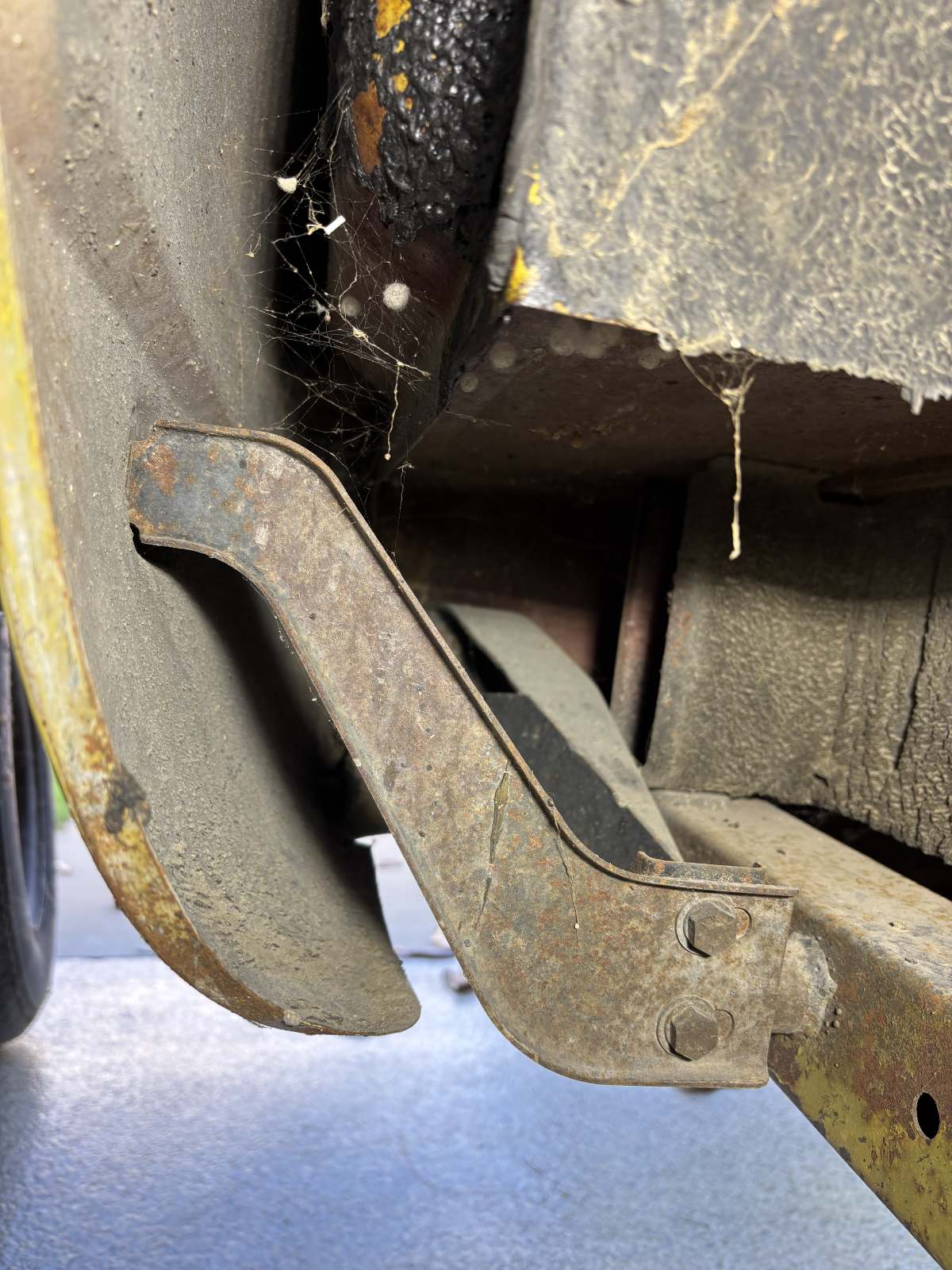 1974 Triumph TR6 frame rear right area.